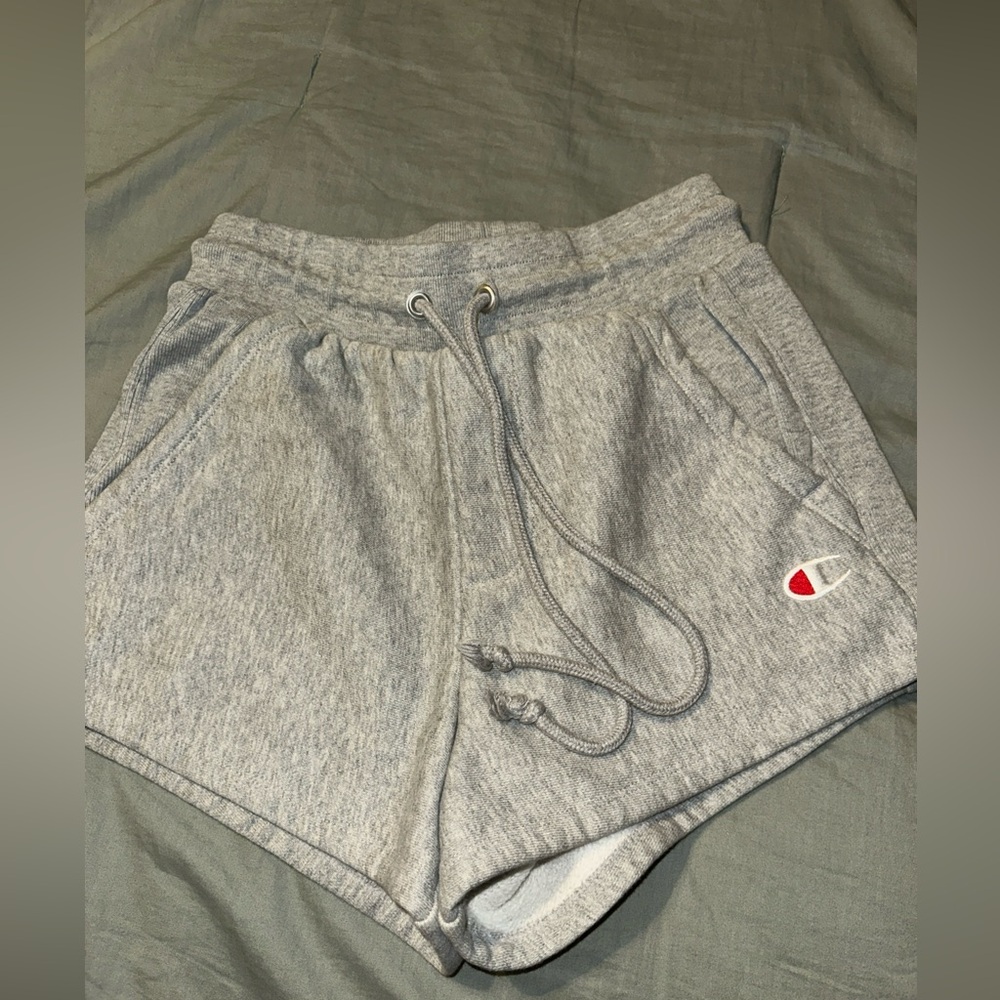 Champion‎ Womens Pull On Drawstring Shorts Sz Small Gray